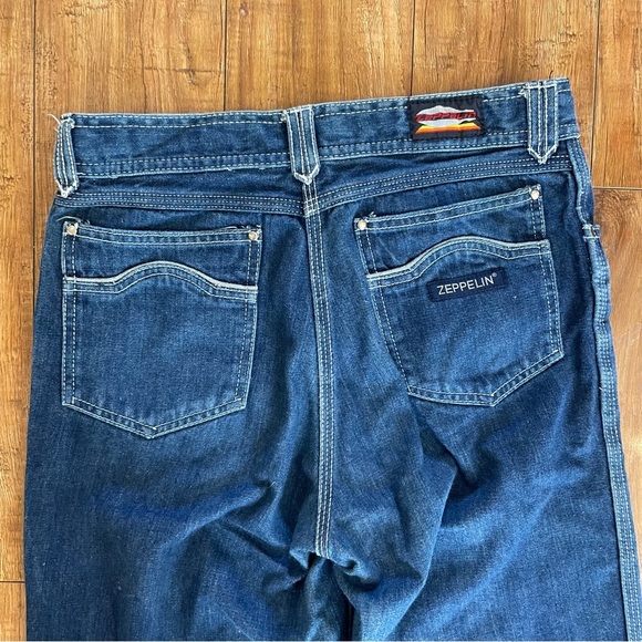 ZEPPELIN Men’s Vintage Retro Blue Denim Jeans Straight Leg Size 32 - Picture 9 of 16